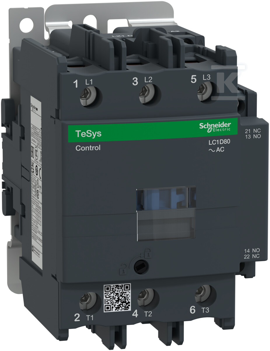 TeSys D AC3 Power Contactor 80A 3P 1NO - LC1D80F7