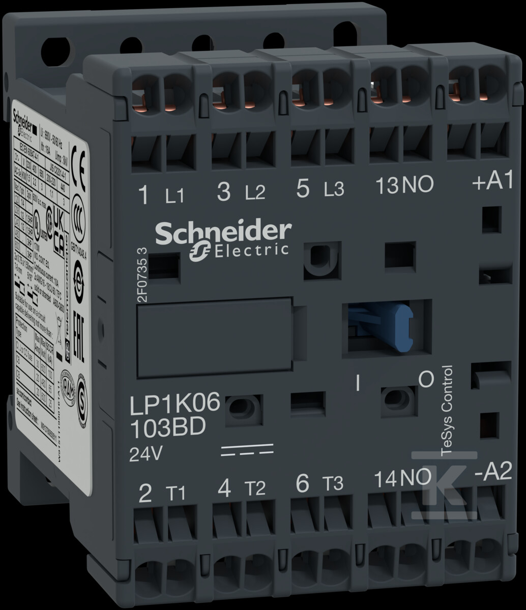 Контактор TeSys K, 12A, 3P, 1NO, - LP1K12103BD