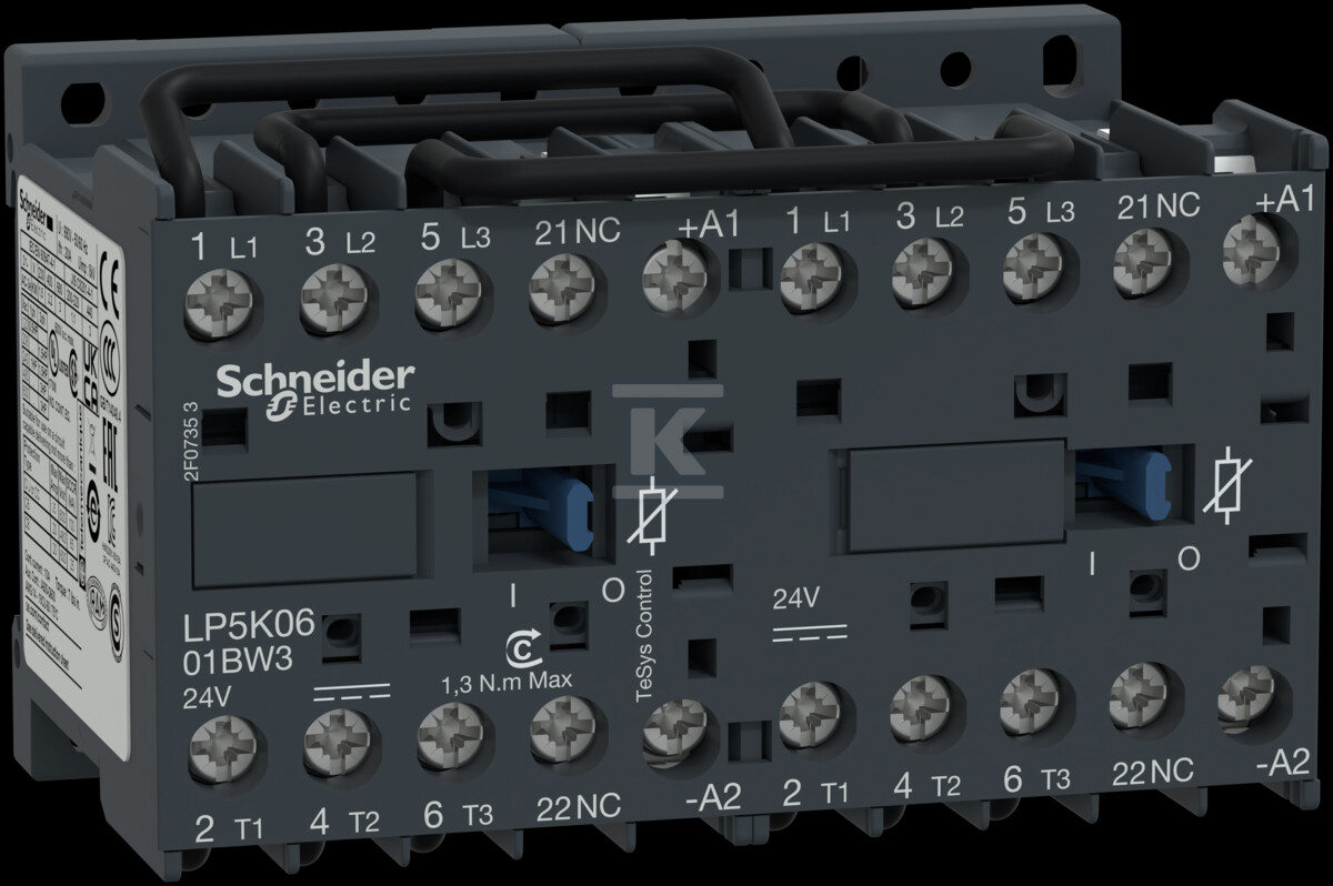 Stycznik nawrotny TeSys K, 6A, 3P, 1NC, - LP5K0601BW3