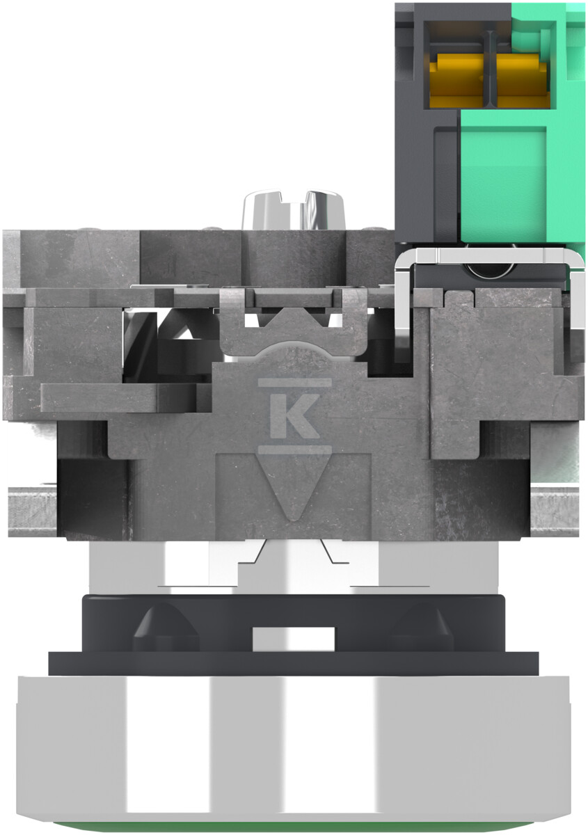 Przycisk metalowy, zielony, 1 NO, białe - XB4BA33115
