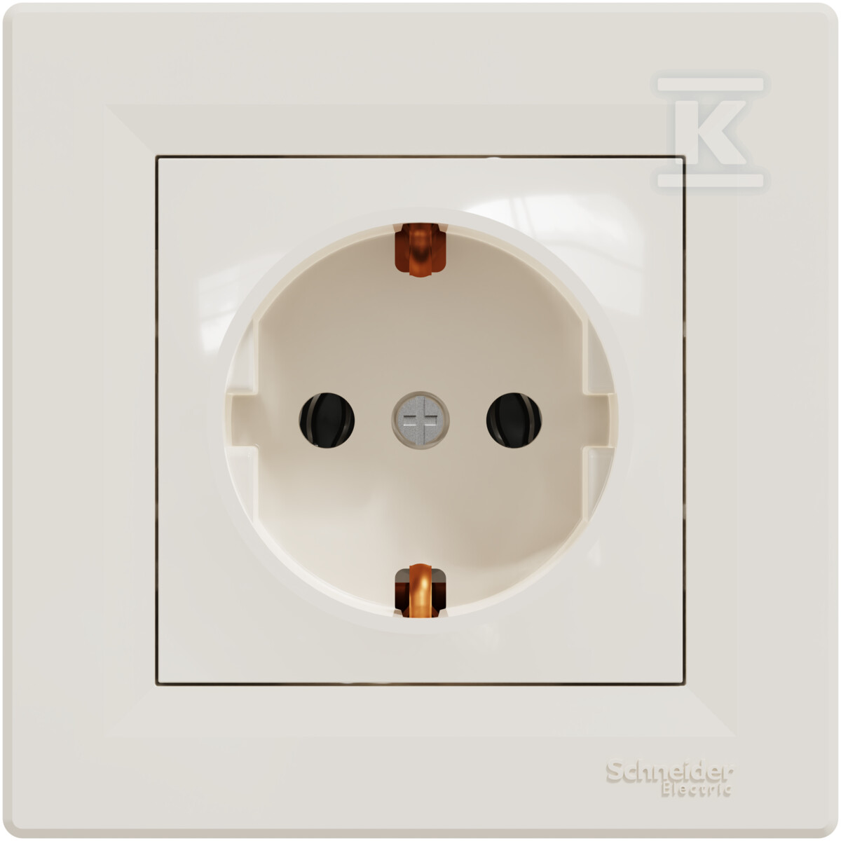 SCHUKO single socket with frame, cream - EPH2900123