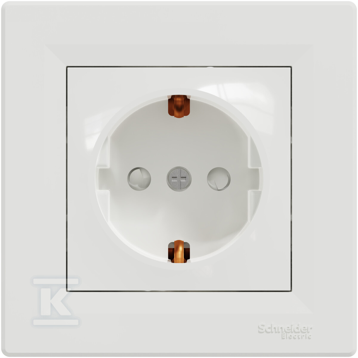 SCHUKO single socket with frame, white - EPH2900221