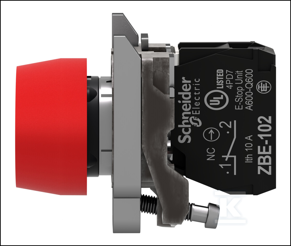 Hooded button, red, metal return - XB4BPS42EX