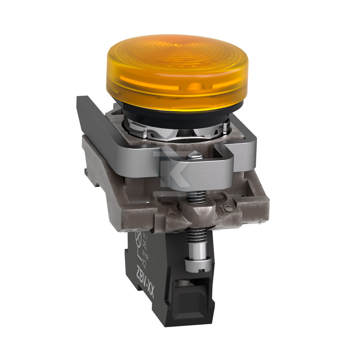 Yellow LED 24V metal signal lamp - XB4BVB5EX