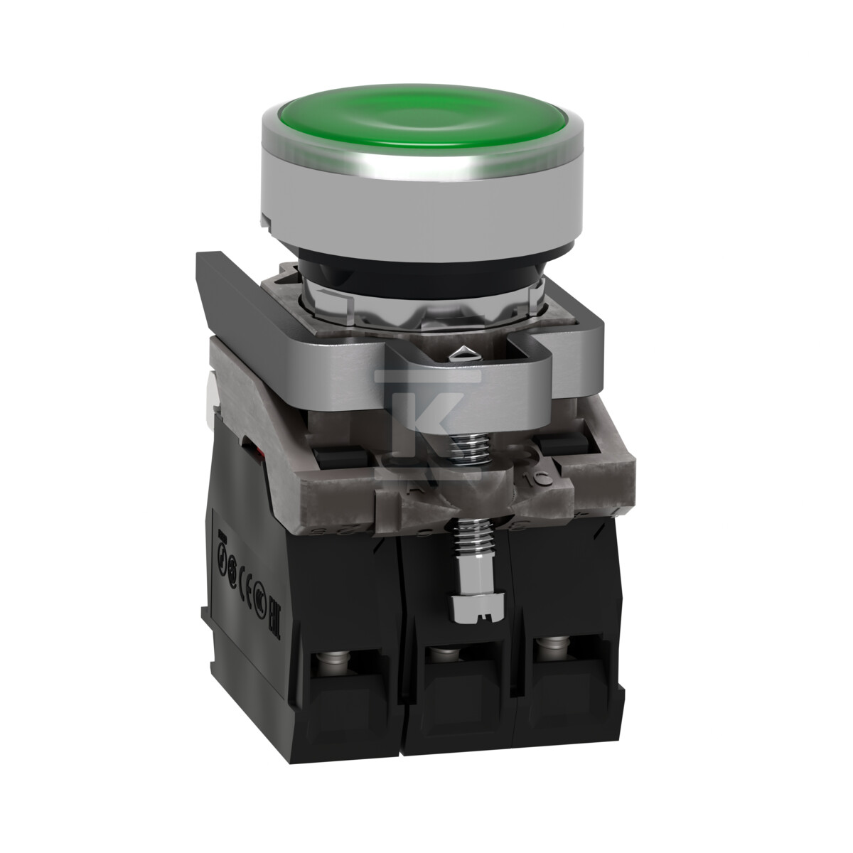 Przycisk płaski zielony LED 110/120V - XB4BW33G5