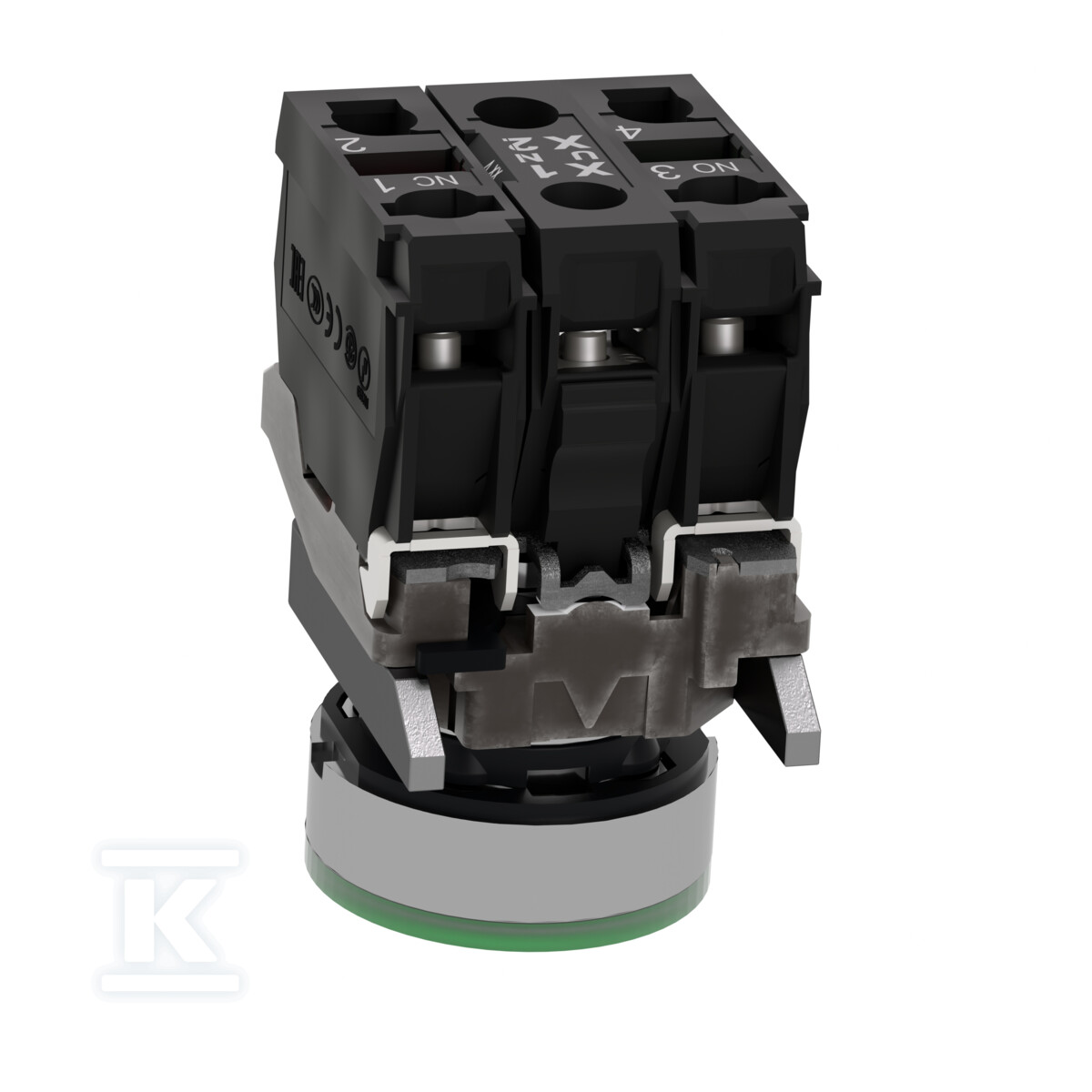Przycisk płaski zielony LED 110/120V - XB4BW33G5