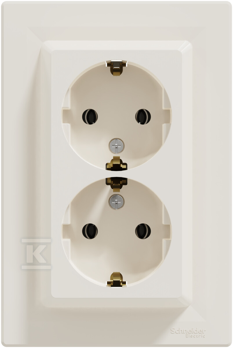 SCHUKO double socket, cream ASFORA - EPH9900123