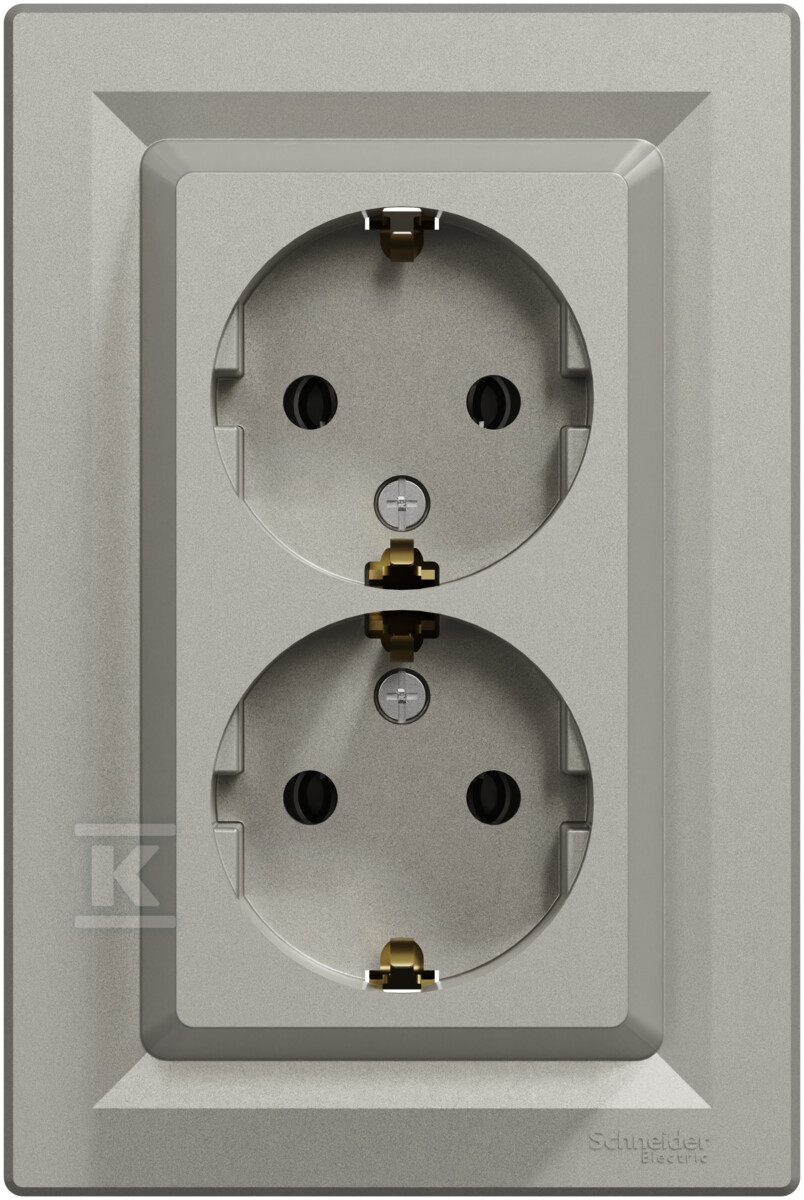 SCHUKO double socket, brown ASFORA - EPH9900169