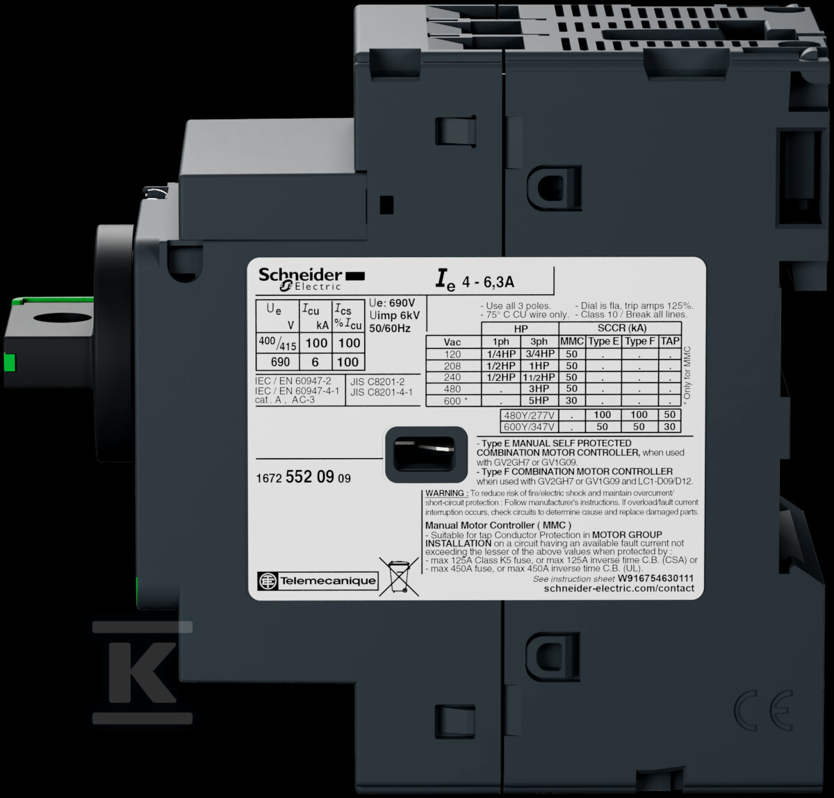 Автоматичний вимикач двигуна TeSys GV2P - GV2P21