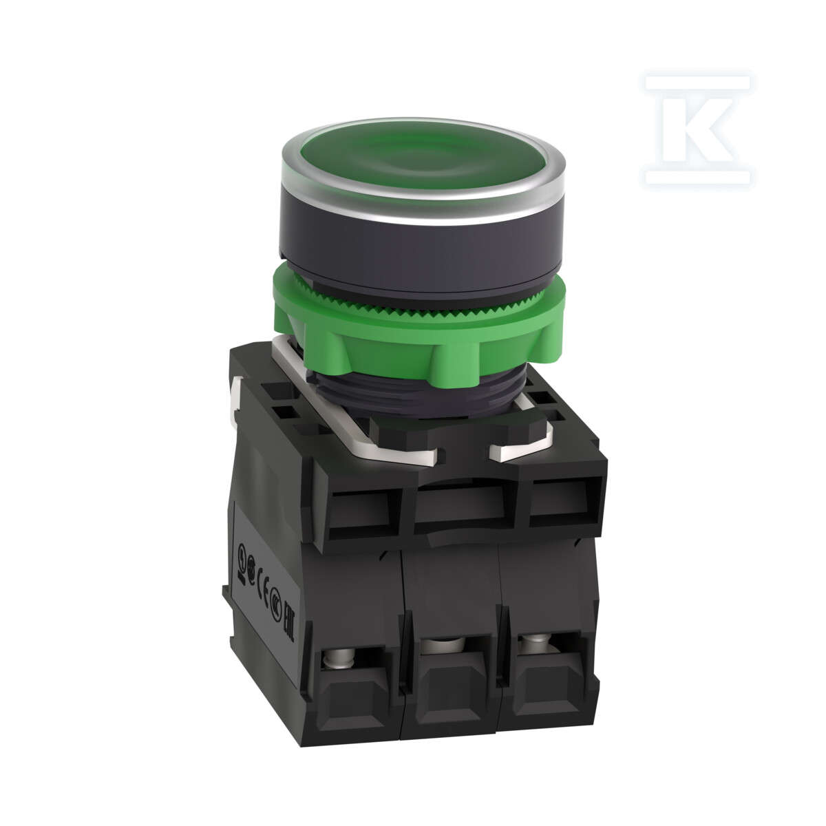 Przycisk płaski zielony LED 110/120V - XB5AW33G5