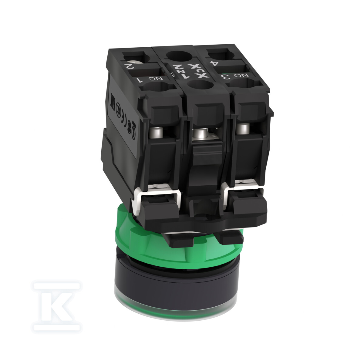 Botão plano verde LED 230/240V Harmony - XB5AW33M5