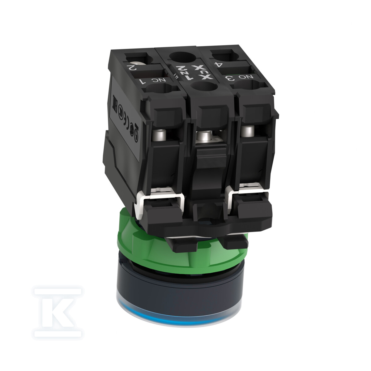 Przycisk płaski niebieski LED 110/120V - XB5AW36G5