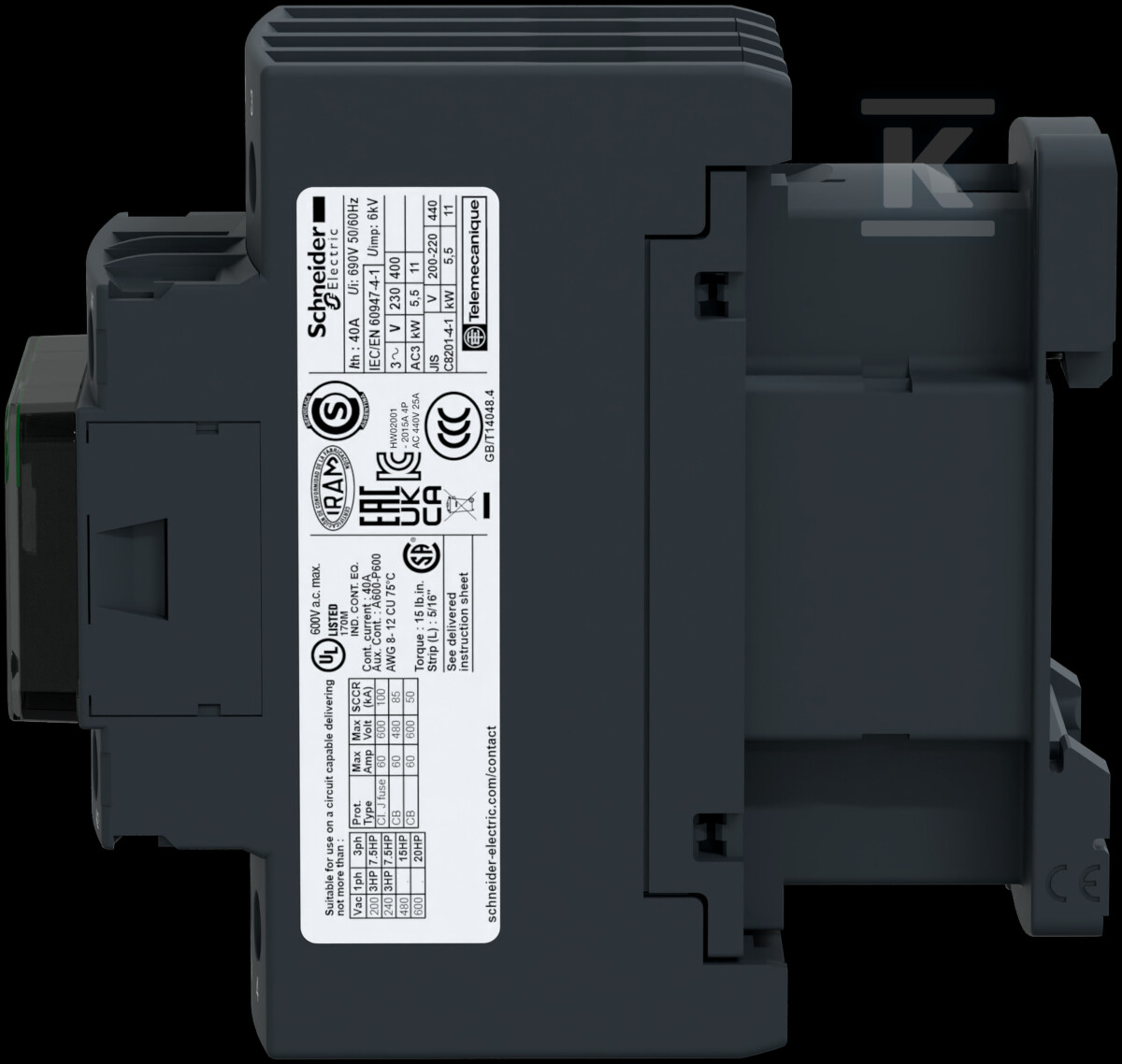 Контактор TeSys Deca, AC1, 40A 4P 2NO - LC1D258D7