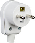 White angled plug with earthing