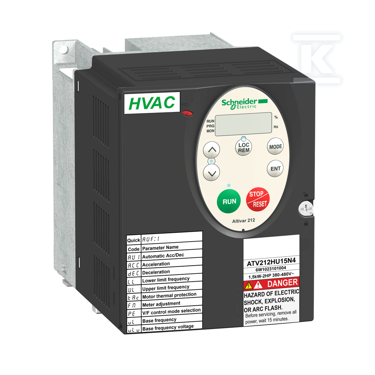 Altivar 212 HVAC 3 ~ 400VAC 1.5kW IP21 - ATV212HU15N4