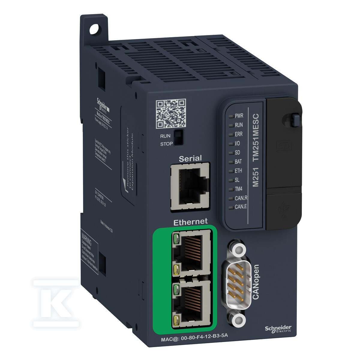Контролер RJ45, Ethernet, CANopen, 24 - TM251MESC