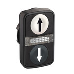 Cabeça de botão dupla, plana/plana, com retorno por mola, LED, plástico, Harmony XB5