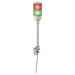 Kolumny świetlne monolityczne, Harmony XVG, 60 mm, czerwony zielony, światło stałe, brzęczyk, montaż na rurze aluminiowej i uchwyt L, IP23, 24V AC/DC