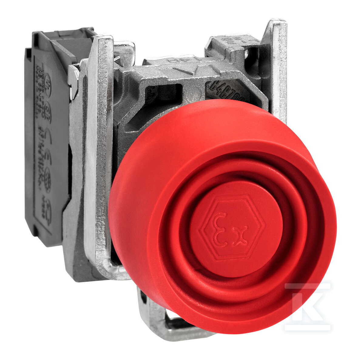 Hooded button, red, metal return - XB4BPS42EX