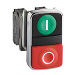 Botão duplo verde/vermelho, metálico I/O Harmony XB4