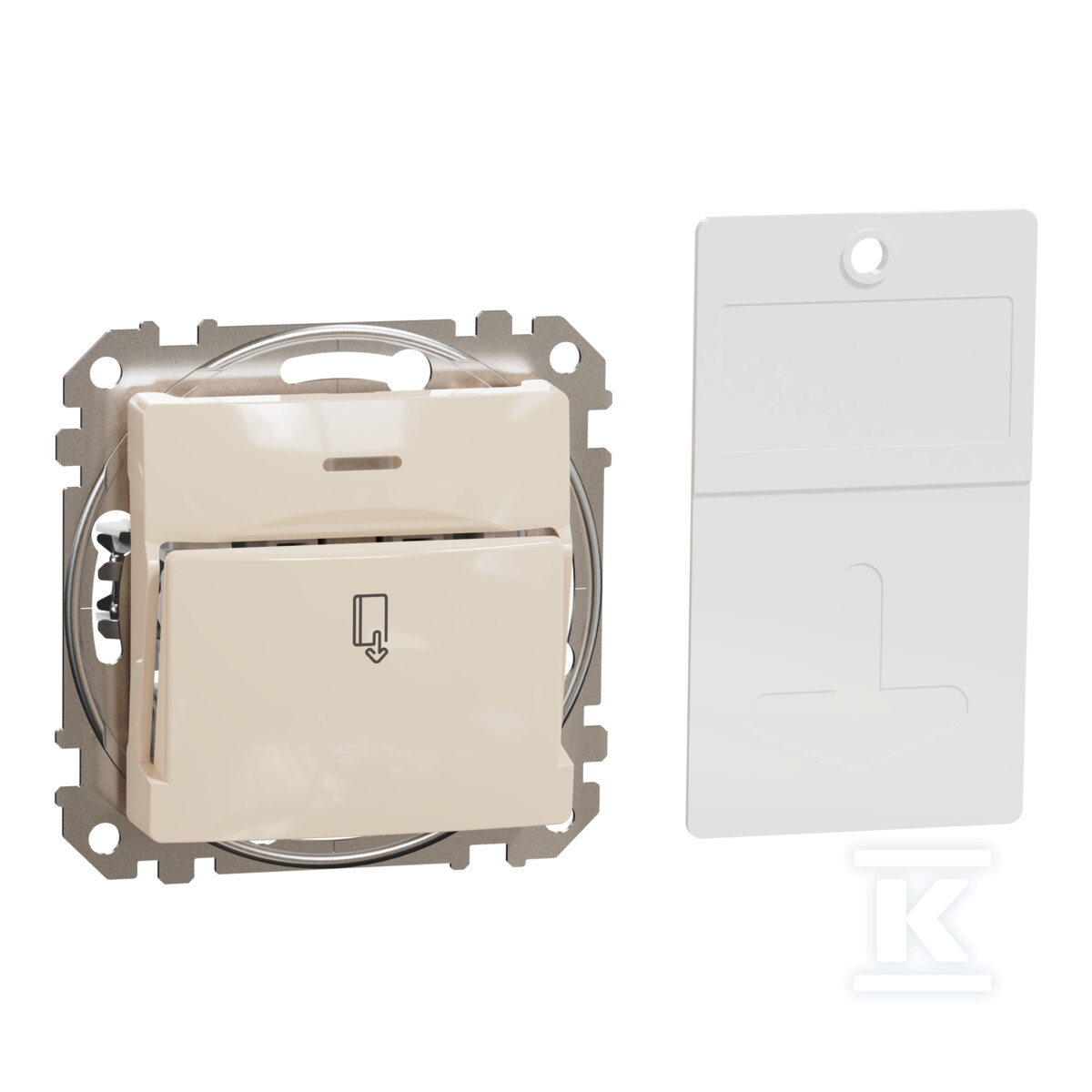 Mechanical hotel switch, beige SEDNA - SDD112121