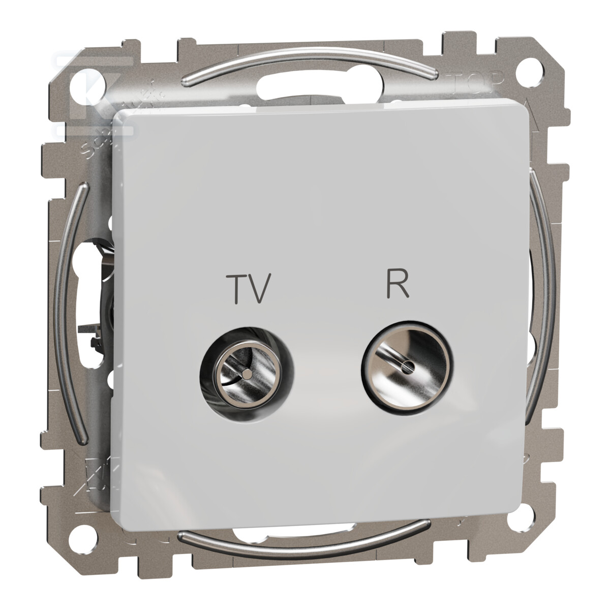 R/TV pass-through socket (10dB), silver - SDD113478R