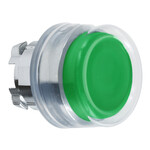 Botão de comando com capuz, saliente, com retorno automático, verde, metálico, Harmony XB4