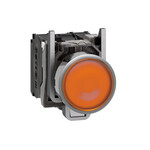 Przycisk kryty podświetlany LED, NO+NZ, 230-240V, żółty