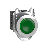Przycisk podświetlany zlicowany metal zielony O30 zintegrowana dioda LED 120V AC 1 NO + 1 NC Harmony XB4