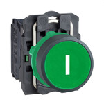 Botão plano verde, plástico Harmony XB5
