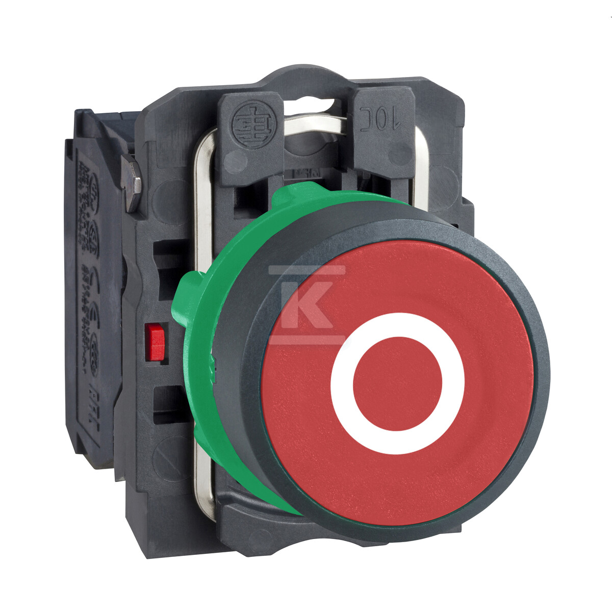 Botão plano vermelho, plástico Harmony - XB5AA4322