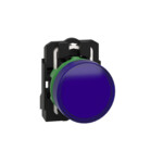 Luz de sinalização LED azul 24V de plástico, padrão