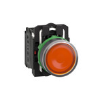 Przycisk płaski pomarańczowy LED 110/120V AC/DC plastikowy 1NO + 1NC Harmony XB5