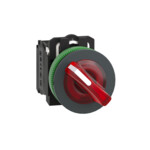 Przełącznik podświetlany zlicowany plastik czerwony O30 2 pozycyjny stabilny 24 V AC/DC 1 NO + 1 NC