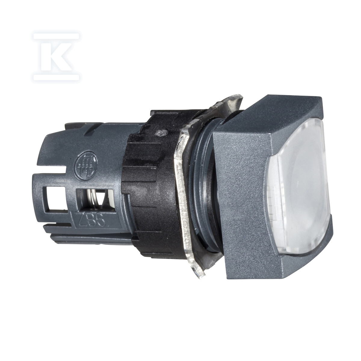 Przycisk płaski biały push push LED - ZB6CF1