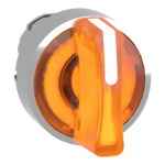 Interruptor de 3 posições, laranja, com LED central, metálico, tipo padrão