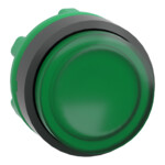 Główka przycisku płaskiego, z mechanizmem push push, zielona LED plastikowa Harmony XB5