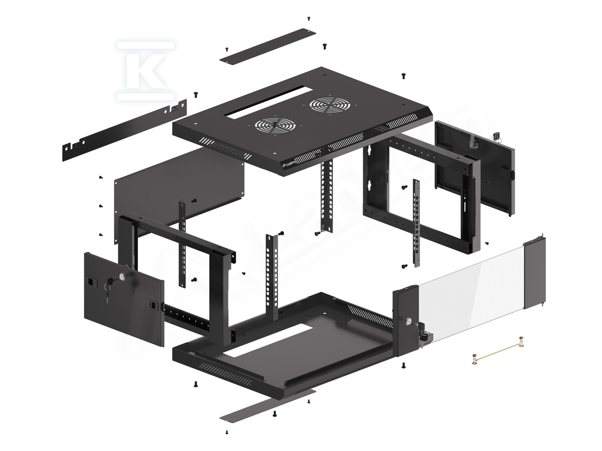 Шафа інсталяційна RACK настінна 19" 4U - WF01-6404-10B