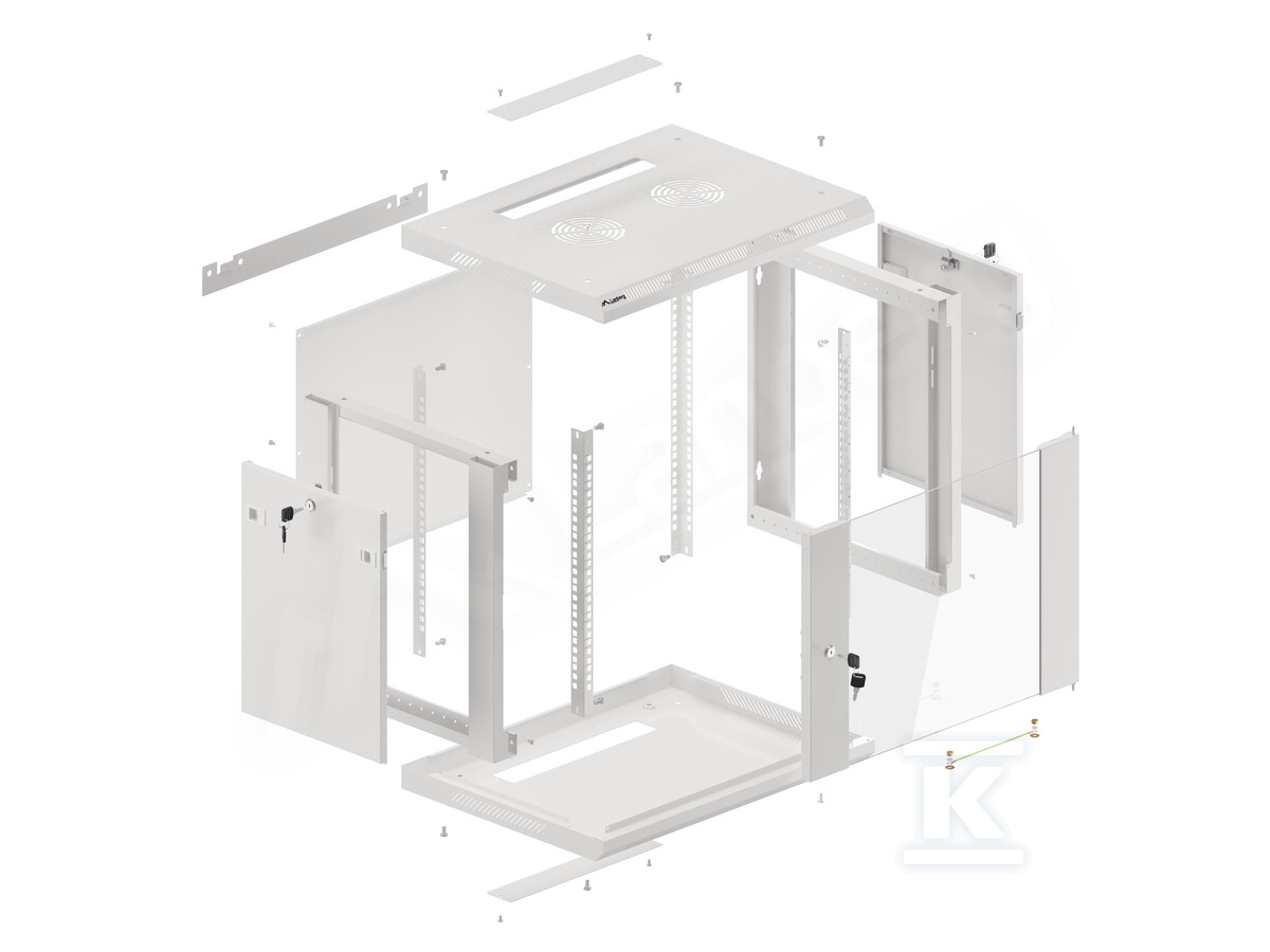 Шафа інсталяційна RACK підвісна 19" 9U - WF01-6409-10S