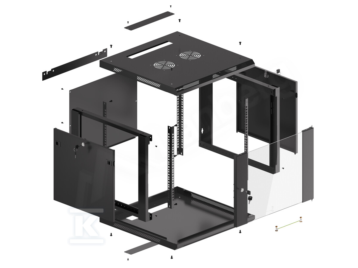 Шафа інсталяційна RACK підвісна 19" 9U - WF01-6609-10B