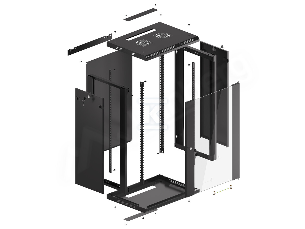 Шафа інсталяційна RACK настінна 19" 18U - WF01-6418-10B