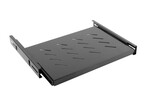 Висувна полиця для шаф 19" 600 мм чорна (1u/465x347mm вантажопідйомність до 60 кг, монтаж 4-точкова)