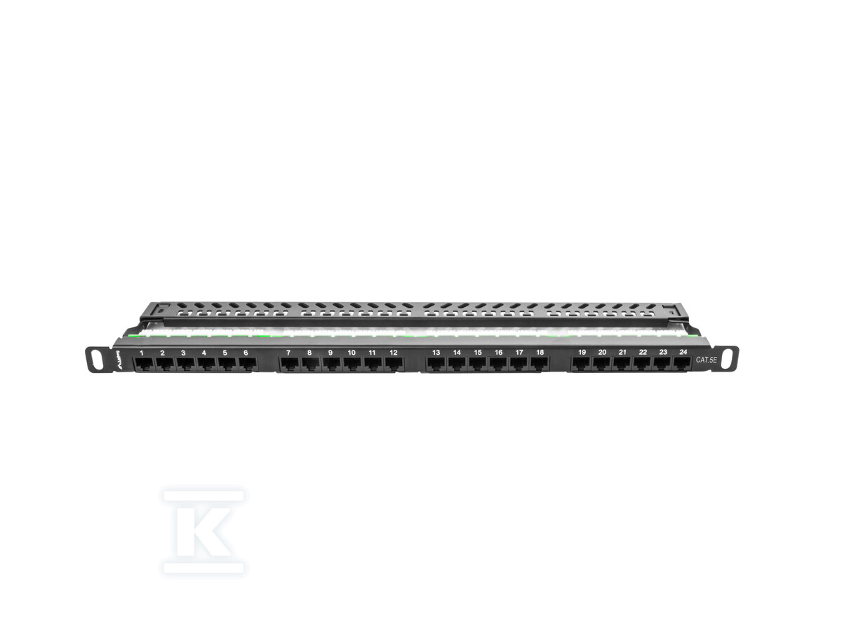 Patch panel 24 порти 0.5U 19" кат. 5E - PPU5-0024-B