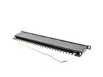 Patch panel 24 порти 0.5U 19" кат. 6 UTP чорний