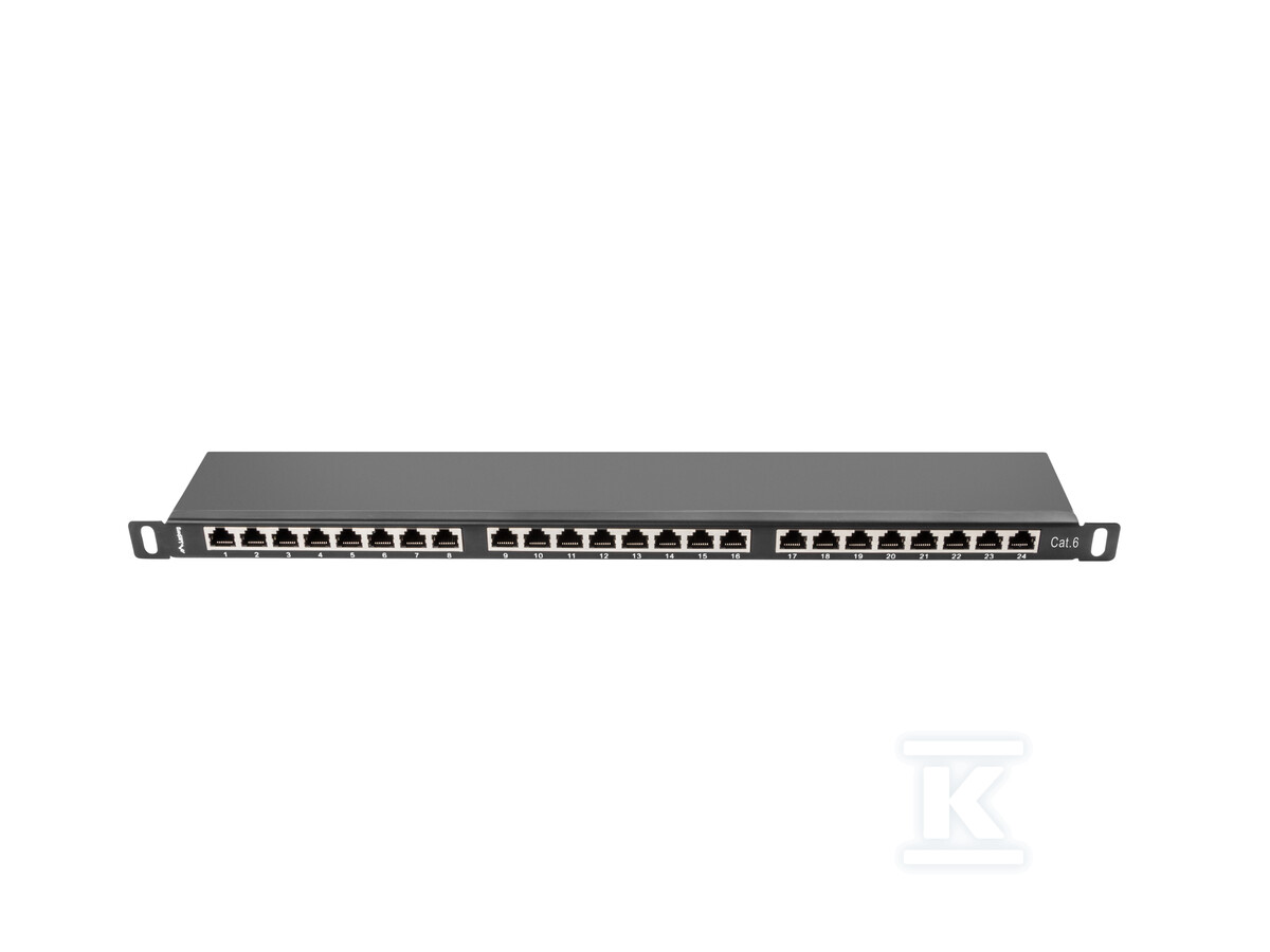 Patch panel 24 порти 0.5U 19" кат. 6 - PPS6-0024-B