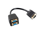 Адаптер VGA(м)->2X VGA(f) на кабелі 20 см чорний