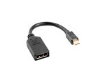 Адаптер DisplayPort MINI(m) 1.1->DisplayPort(f) на кабелі 10 см чорний.