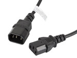Подовжувач кабелю живлення IEC 320 C13->C14 1,8м чорний