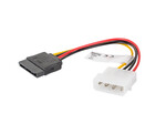Внутрішній кабель живлення MOLEX(м)->SATA(ф) 15 см