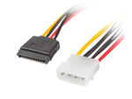 Внутрішній кабель живлення MOLEX(m) 4 PIN->2X SATA(f) 15 PIN 30 см